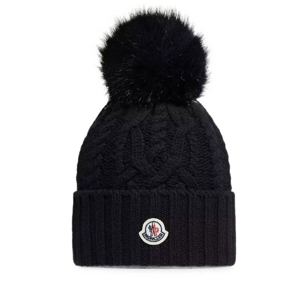 Moncler Women Berretto In Misto Lana E Cashmere Con Pon Pon